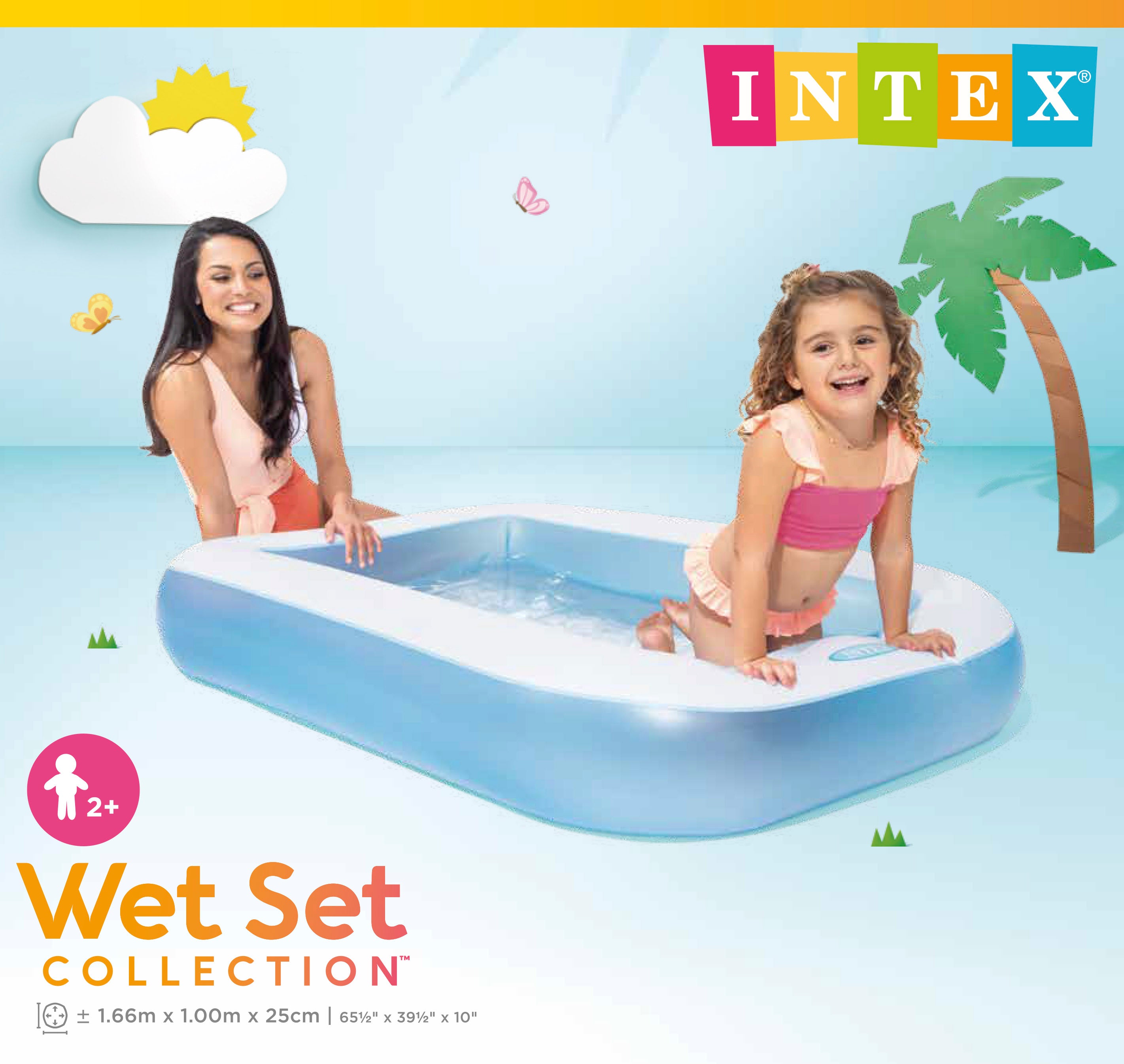 Swimming Pools: Intex Rectangular Pool Kids Family 57403