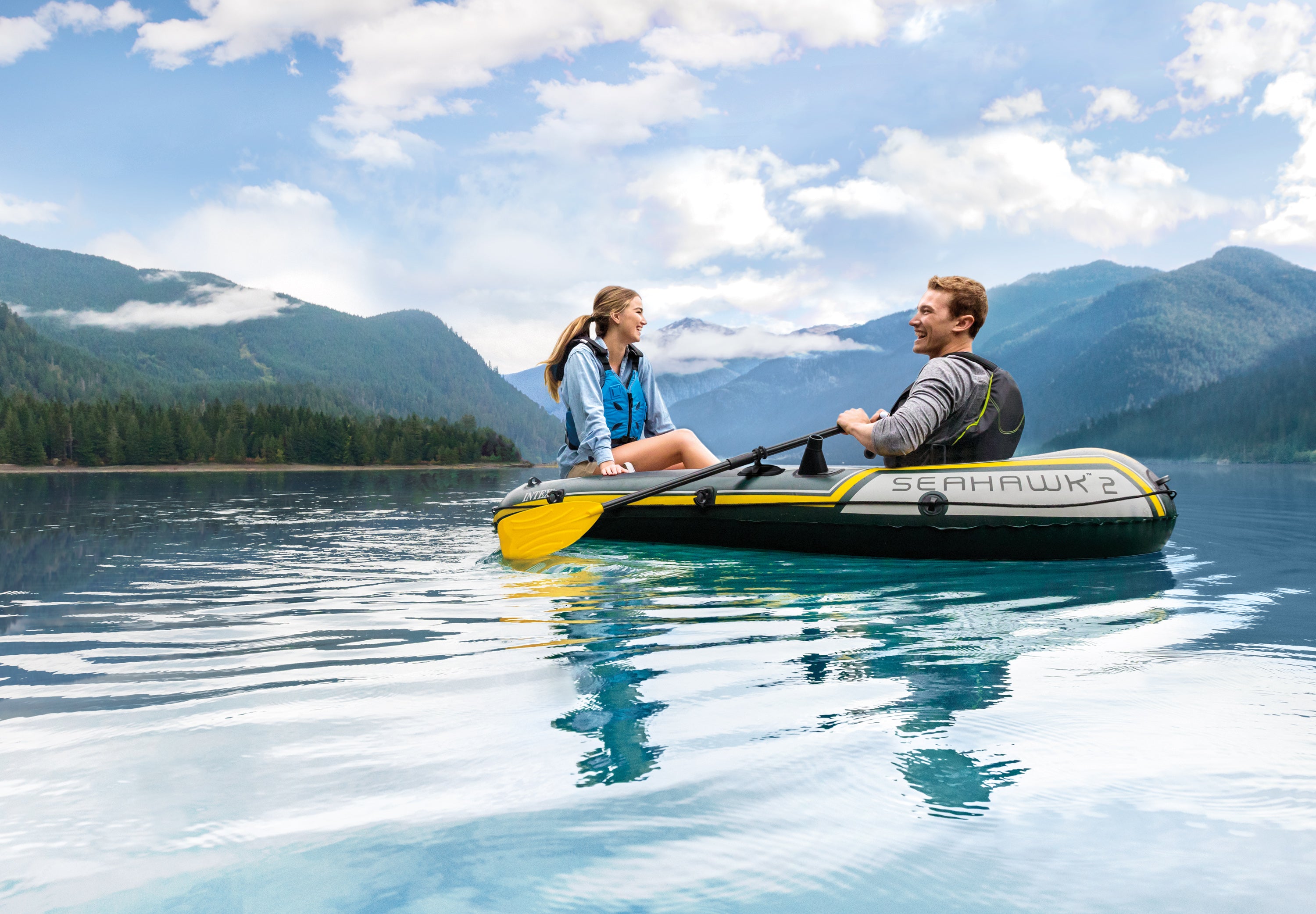 Canoes & Kayaks: Intex Seahawk 2 Boat Set 68347
