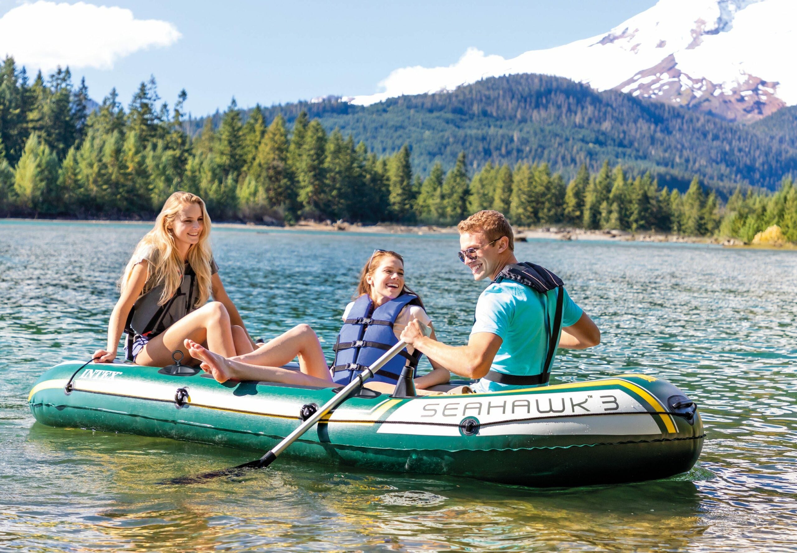 Canoes & Kayaks: Intex Seahawk 3 Boat Set 68380