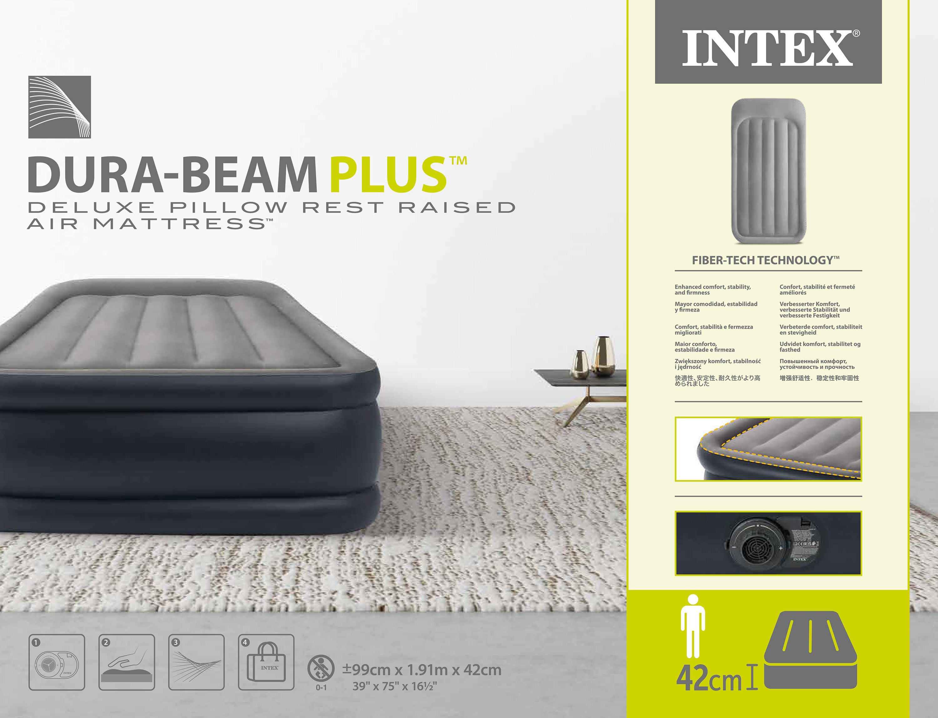 Inflatable Mattresses: Intex Single (Twin) Plus Series Airbed 42cm 64132