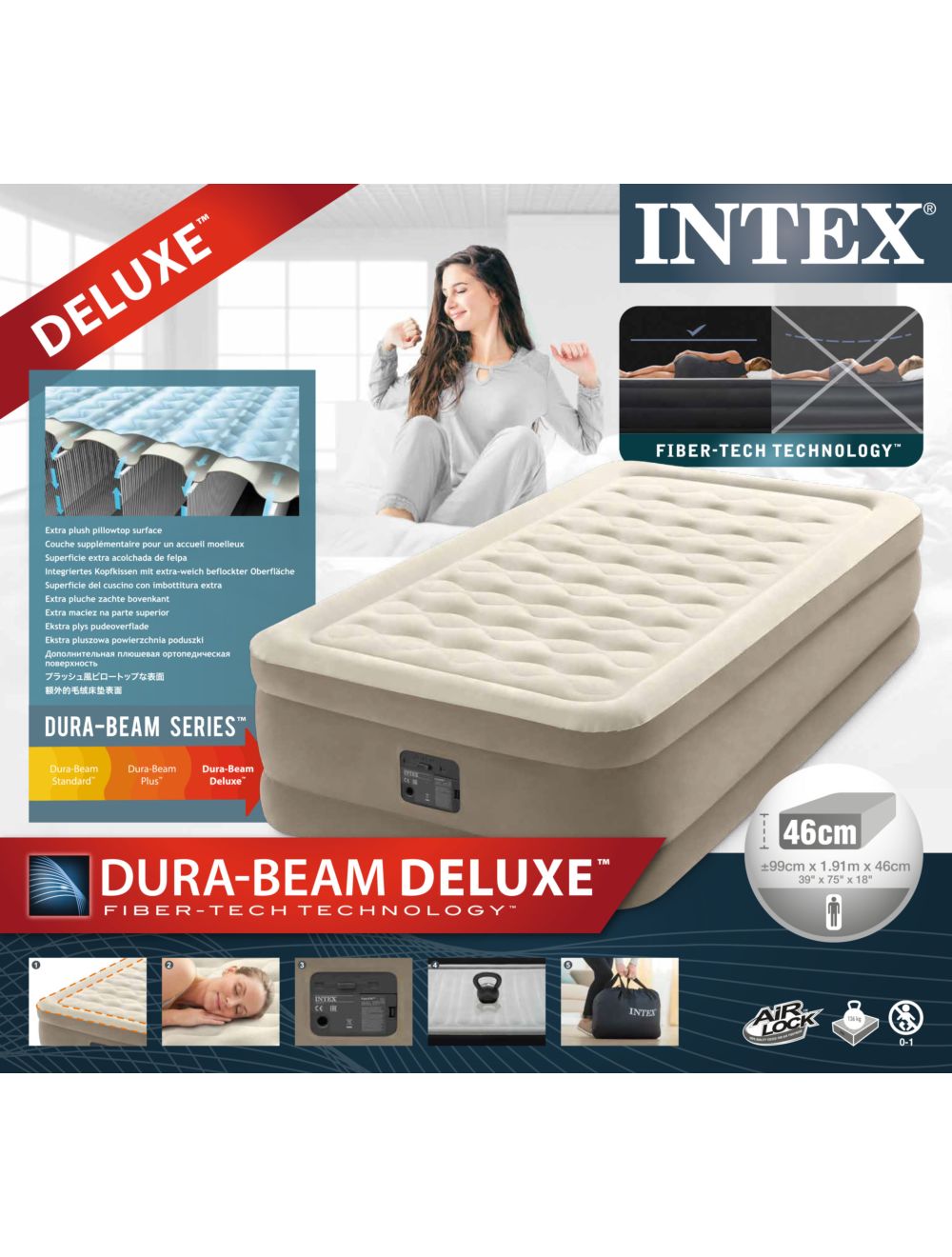 Inflatable Mattresses: Intex Single (Twin) Ultra Airbed 46cm 64426