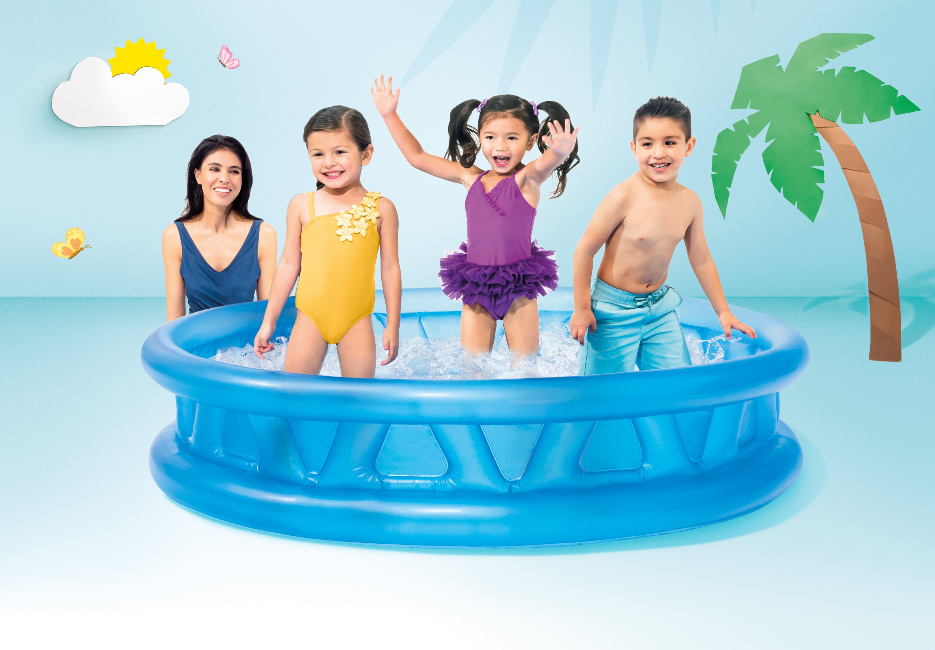 Swimming Pools: Intex Soft Side Inflatable Pool 58431