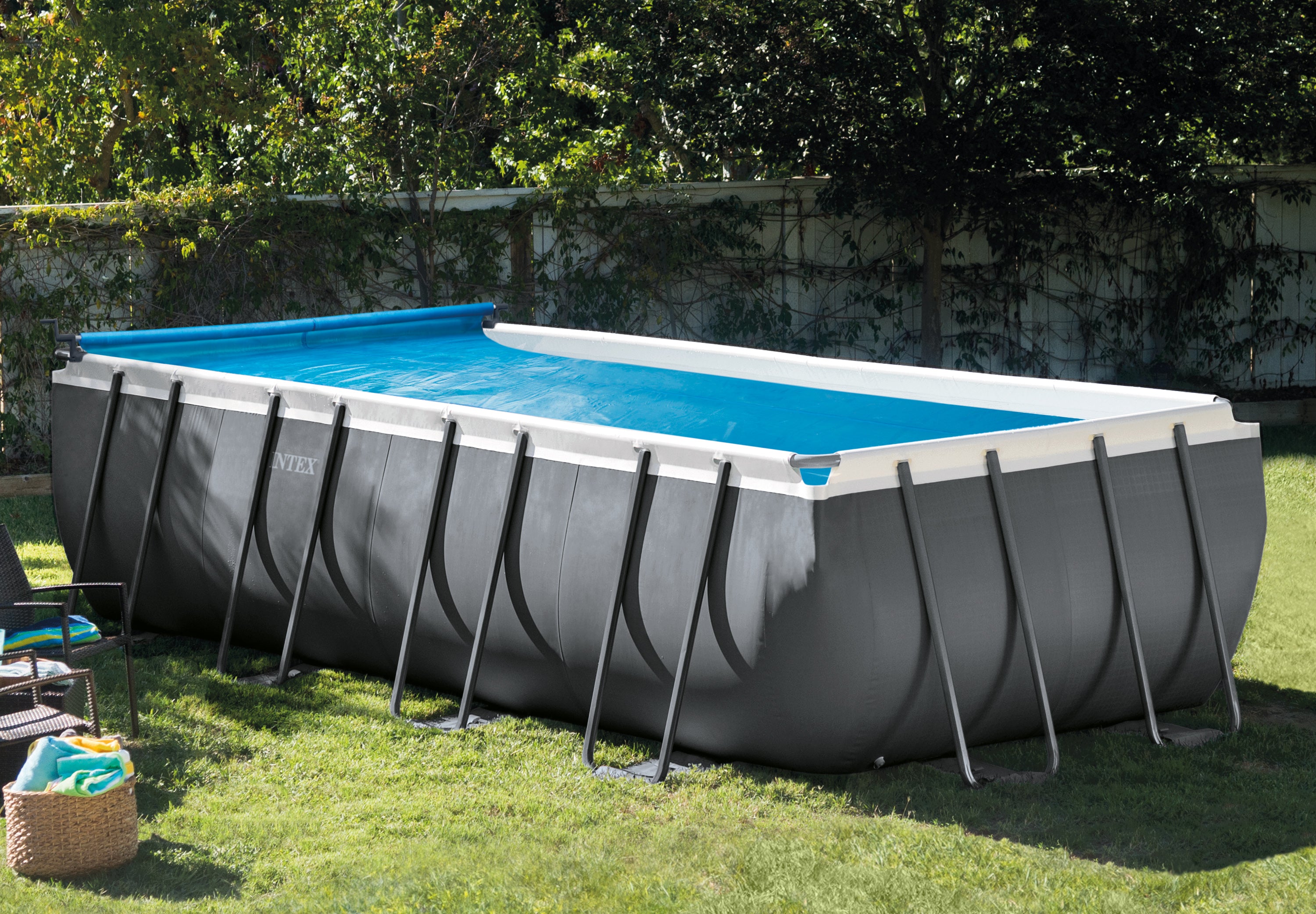 Pool Covers & Accessories: Intex Intex Solar Reel for 9ft-16ft Rectangle Frame Swimming Pool 28051