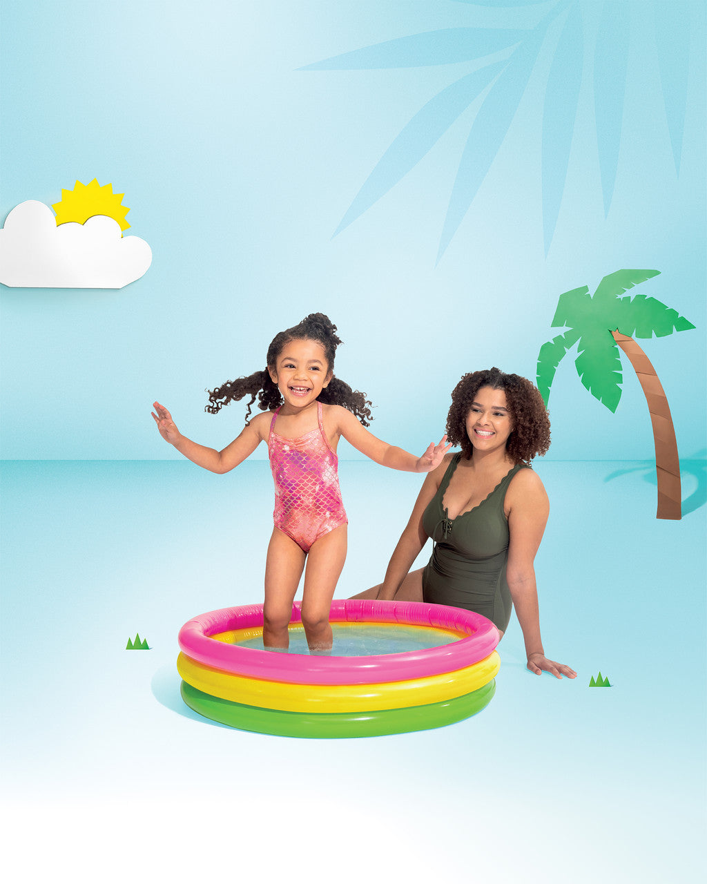 Swimming Pools: Intex Sunset Glow Kiddie Pool 86cm x 25cm - 58924