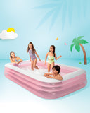Swimming Pools: Intex Swim Center Family Inflatable Pool 58487 Pink