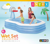 Swimming Pools: Intex Swim Center Shootin' Hoops Inflatable Pool 2.57m x 1.88m 57183