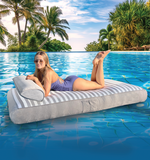 Pool Toys & Inflatables: Spire Adalus Luxury Pool Lounge Grey Stripe RL-935G