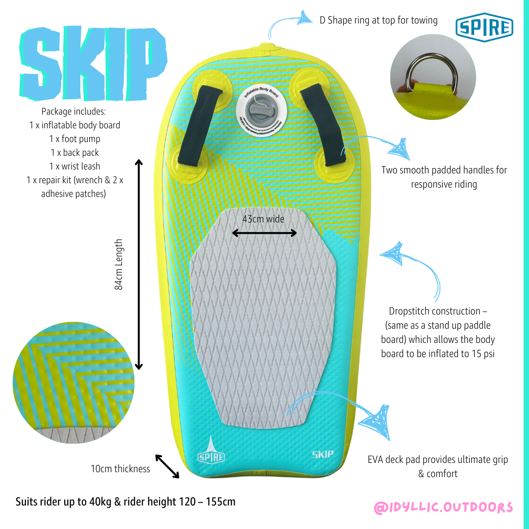 Paddleboards: Spire Skip Inflatable Body Board - SP-BB-84