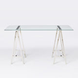 Desks: Stainless Steel & Glass Venus Office Desk Table