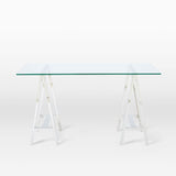 Desks: Stainless Steel & Glass Venus Office Desk Table