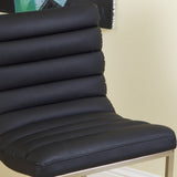 Table & Bar Stools: Auburn Modern Leather Bar Chair BarStool In Black