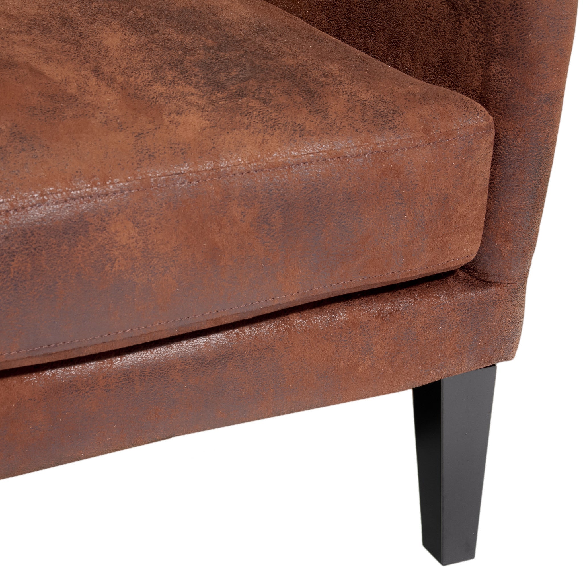 Arm Chairs & Recliners: Salerno Brown Microfibre High Back Armchair