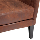 Arm Chairs & Recliners: Salerno Brown Microfibre High Back Armchair