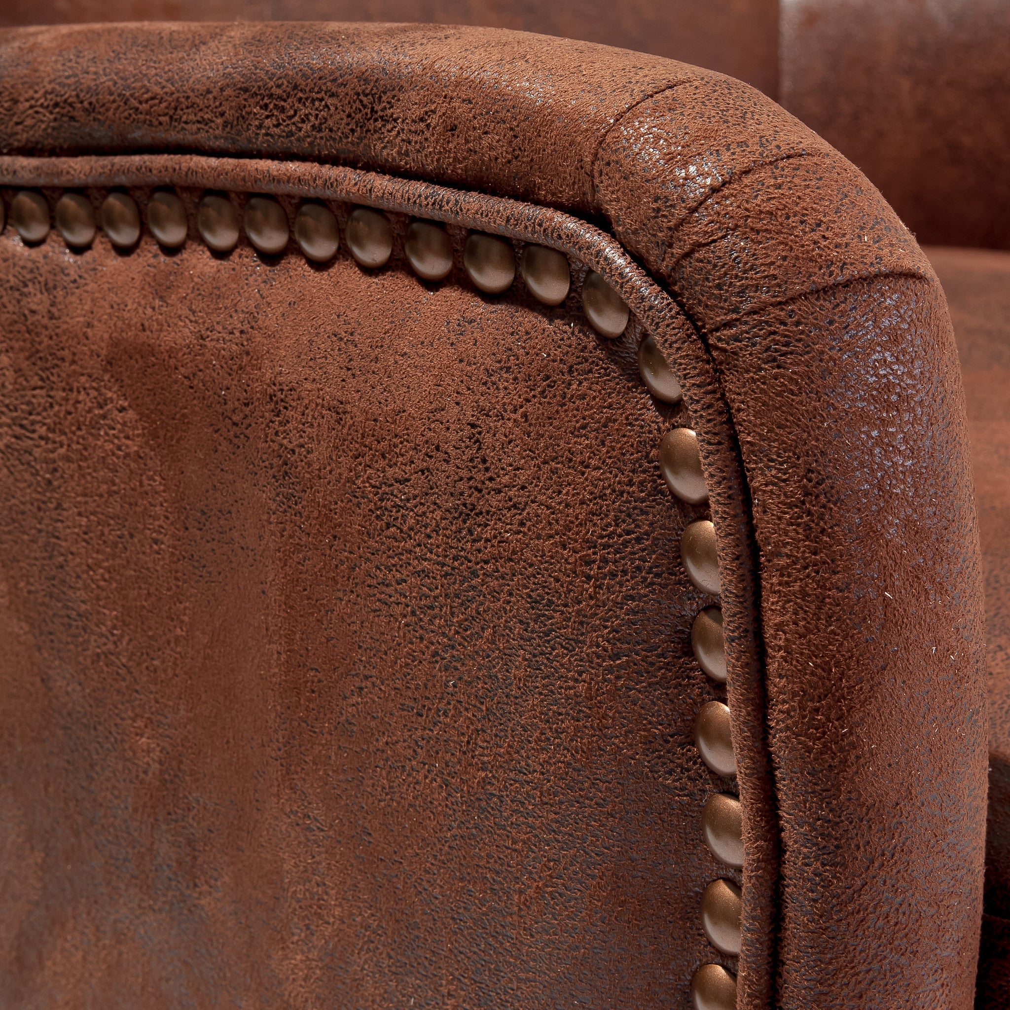 Arm Chairs & Recliners: Salerno Brown Microfibre High Back Armchair