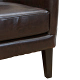 Arm Chairs & Recliners: Vintage Brown Bonded Leather High Back Armchair