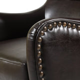 Arm Chairs & Recliners: Vintage Brown Bonded Leather High Back Armchair
