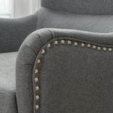 Arm Chairs & Recliners: Vintage Grey Fabric High Back Padded Armchair