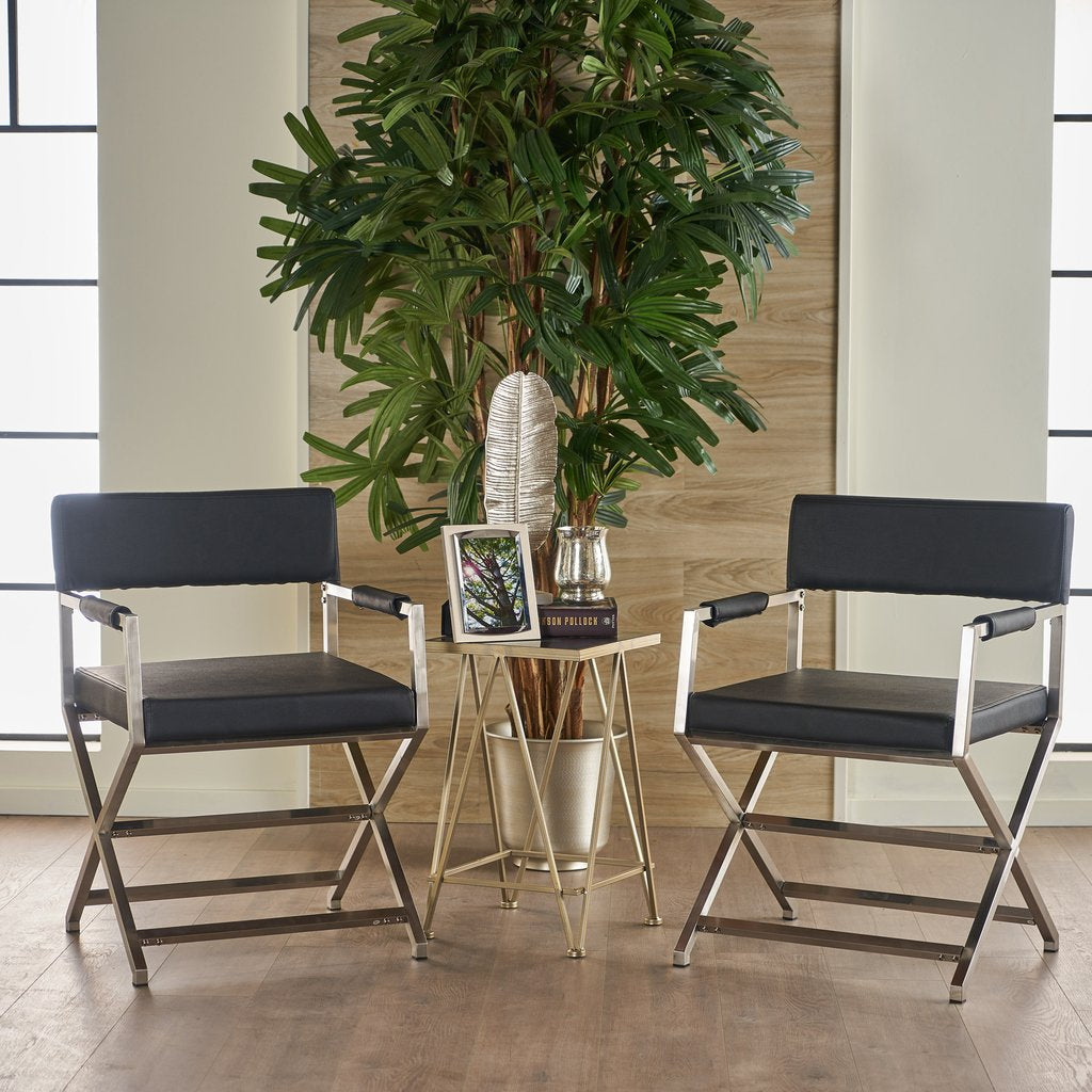 Office & Desk Chairs: Rocklin Steel & Bonded Leather Director chair Armchair in Black