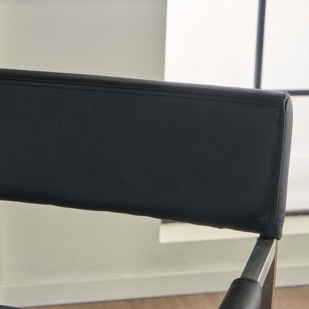 Office & Desk Chairs: Rocklin Steel & Bonded Leather Director chair Armchair in Black