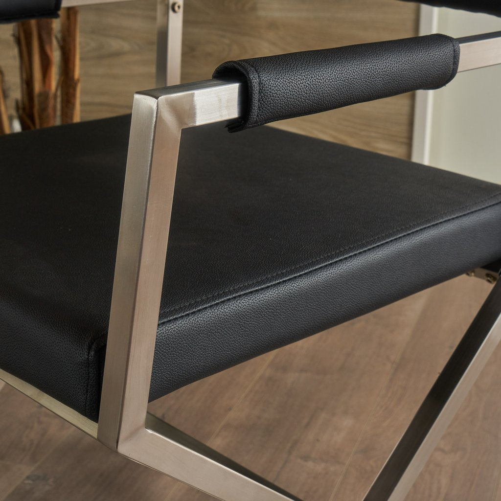 Office & Desk Chairs: Rocklin Steel & Bonded Leather Director chair Armchair in Black