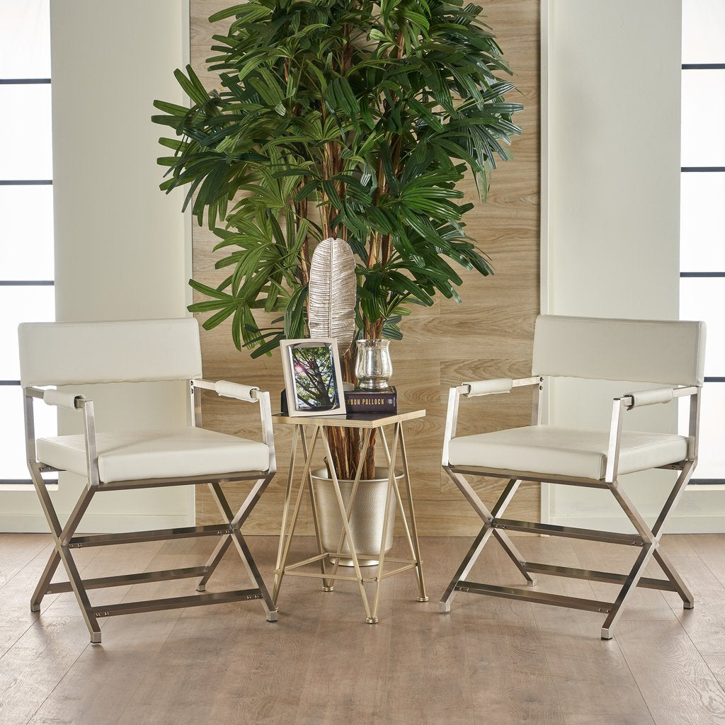 Office & Desk Chairs: Rocklin Steel & Bonded Leather Director chair Armchair in White