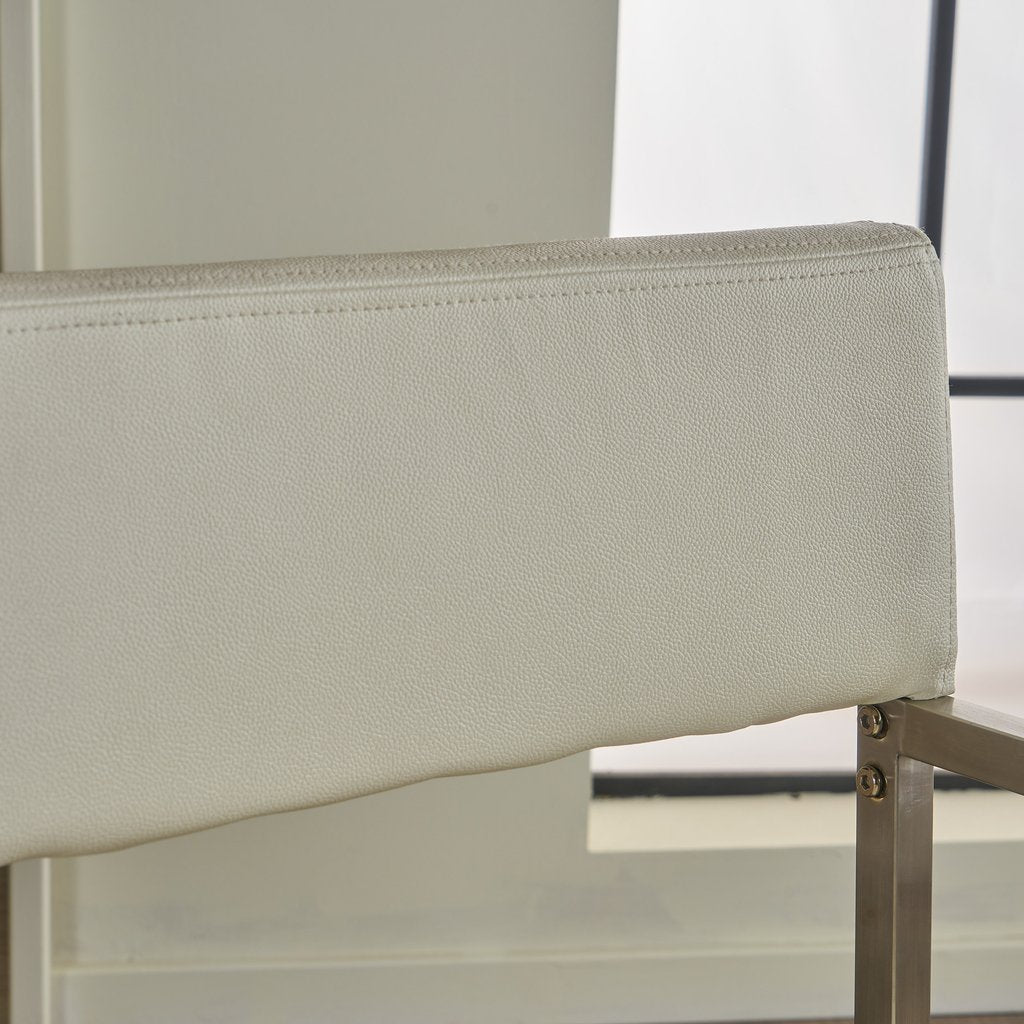 Office & Desk Chairs: Rocklin Steel & Bonded Leather Director chair Armchair in White