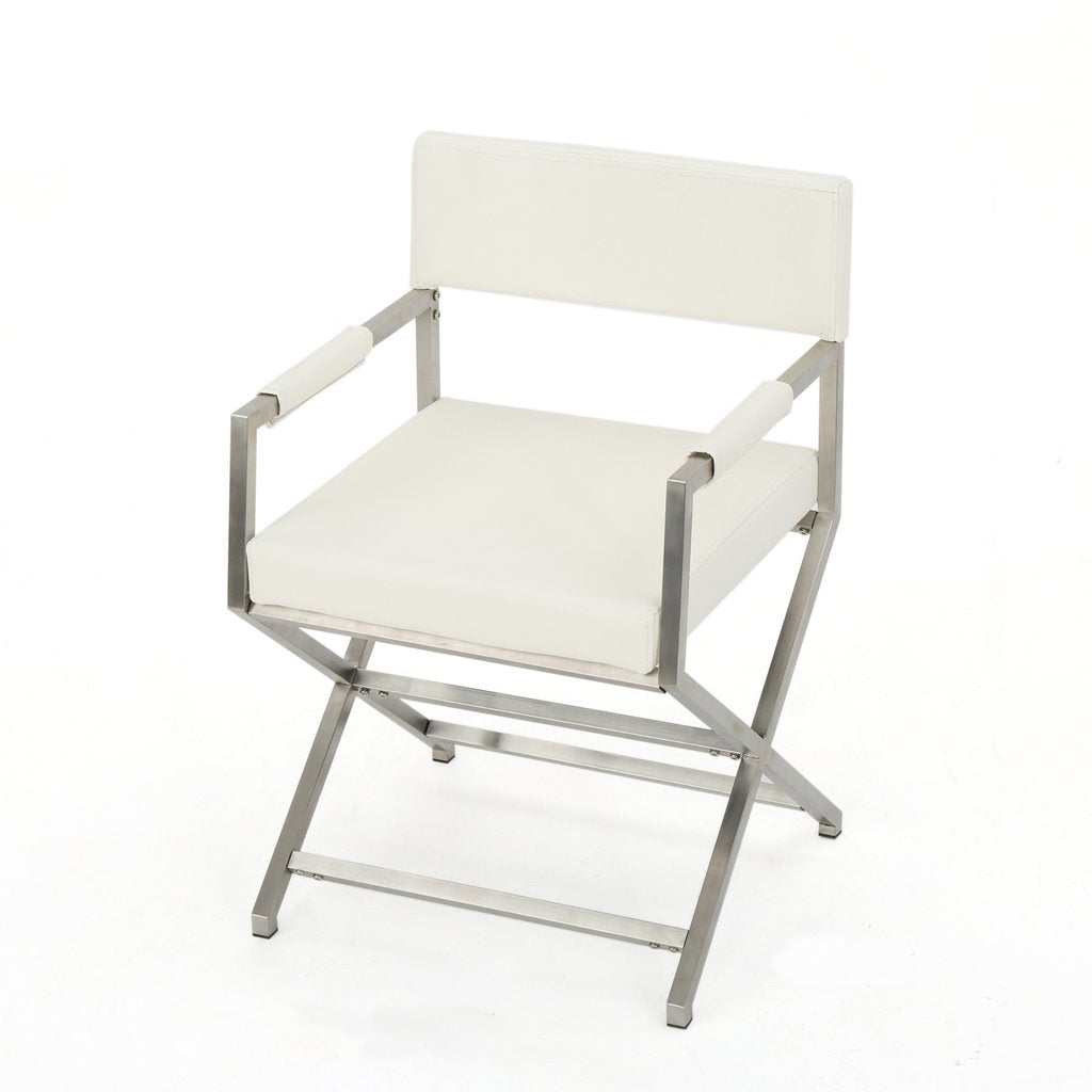 Office & Desk Chairs: Rocklin Steel & Bonded Leather Director chair Armchair in White