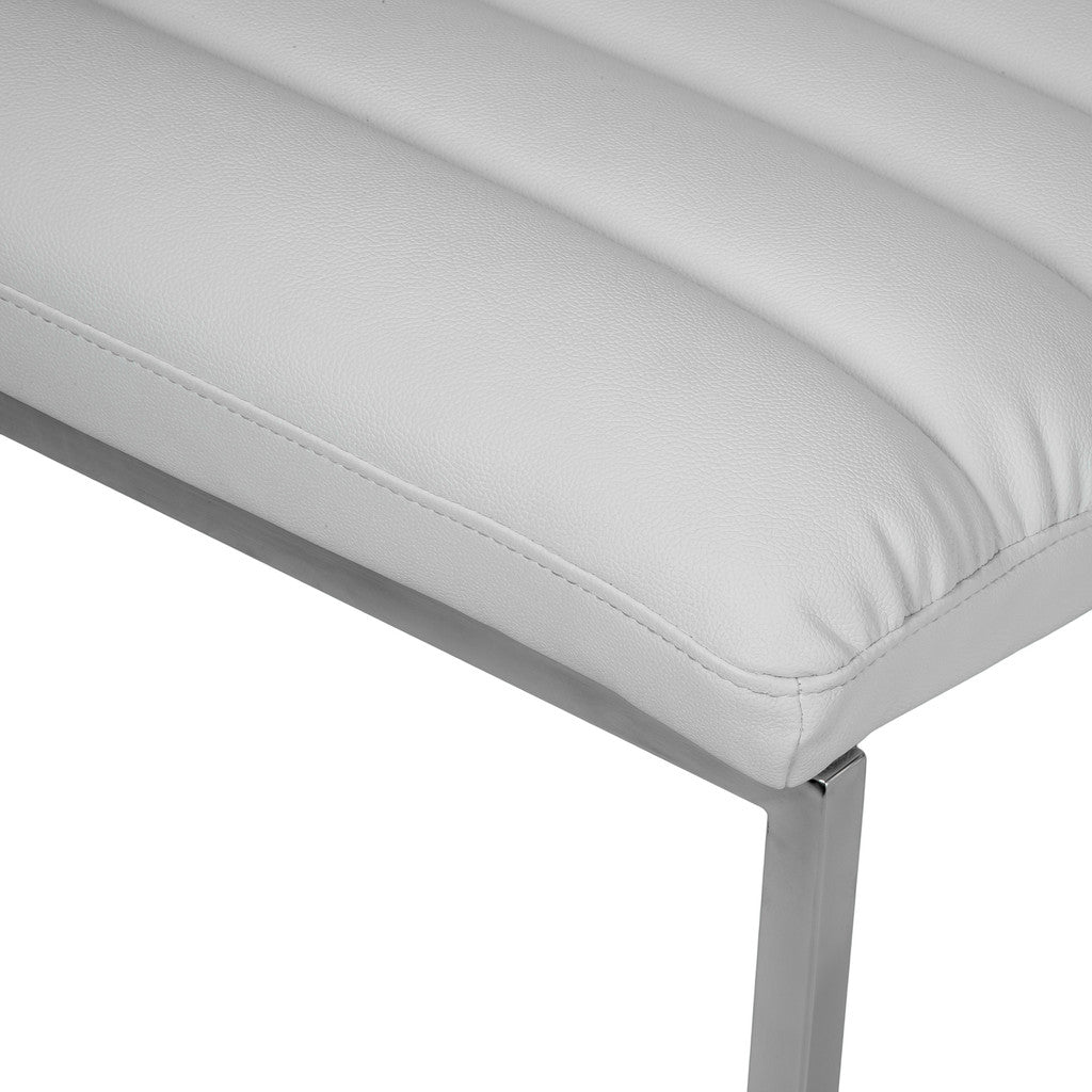 Arm Chairs & Recliners: Caviar Bonded Leather & Steel Lounge Accent Chair in White