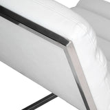 Arm Chairs & Recliners: Caviar Bonded Leather & Steel Lounge Accent Chair in White