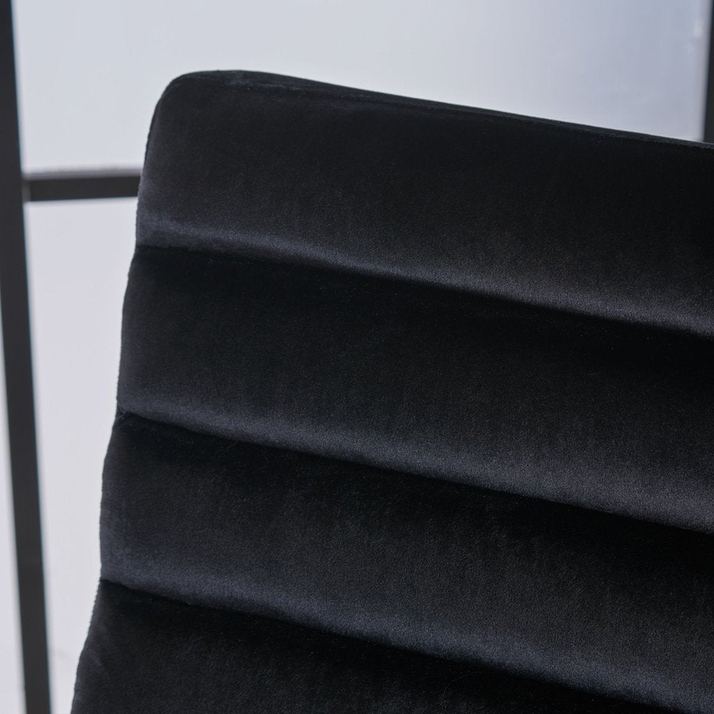 Arm Chairs & Recliners: Glorie Black Velvet Sofa Accent Chair ArmChair