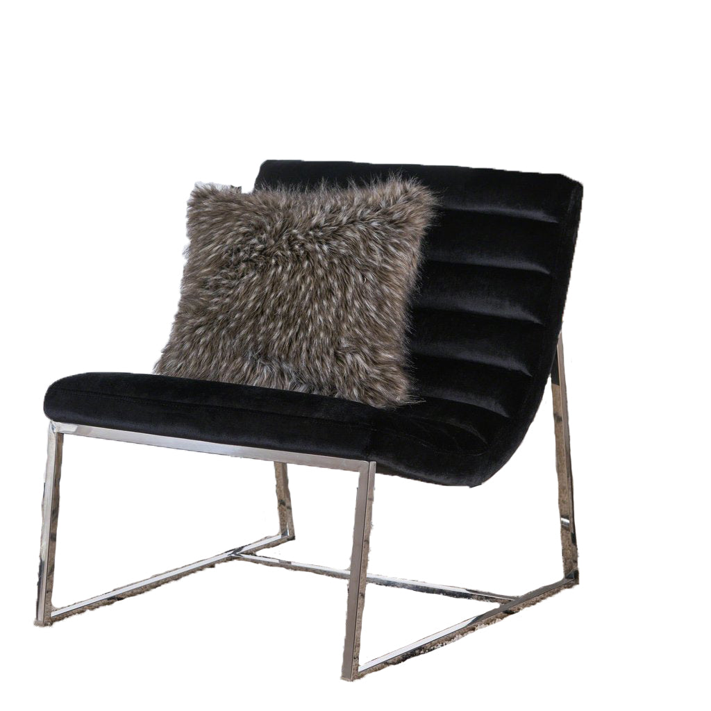 Arm Chairs & Recliners: Glorie Black Velvet Sofa Accent Chair ArmChair