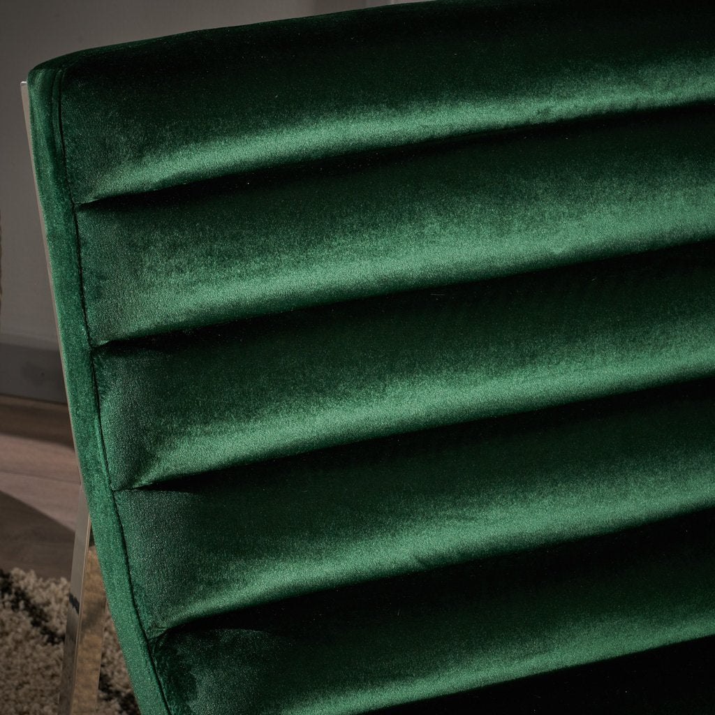 Arm Chairs & Recliners: Glorie Emerald/Green Velvet Sofa Accent Chair ArmChair