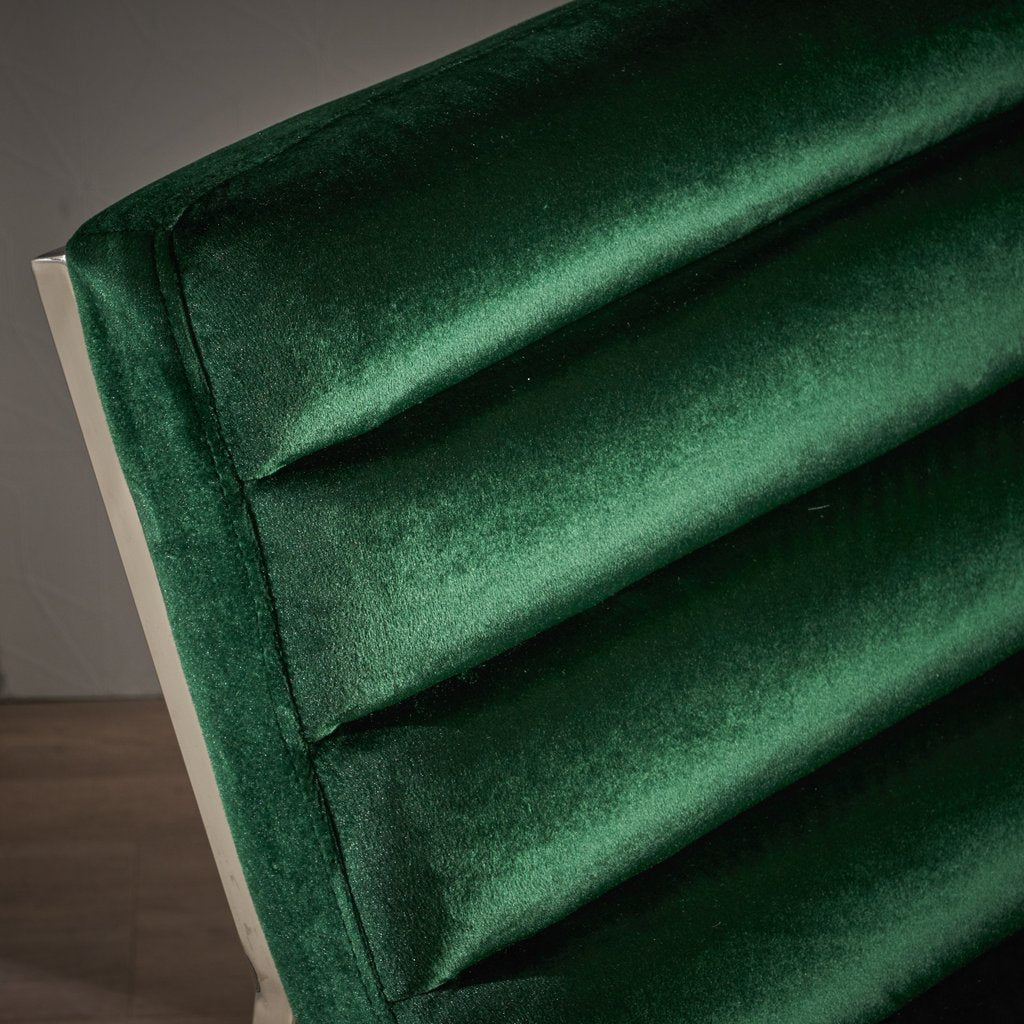 Arm Chairs & Recliners: Glorie Emerald/Green Velvet Sofa Accent Chair ArmChair