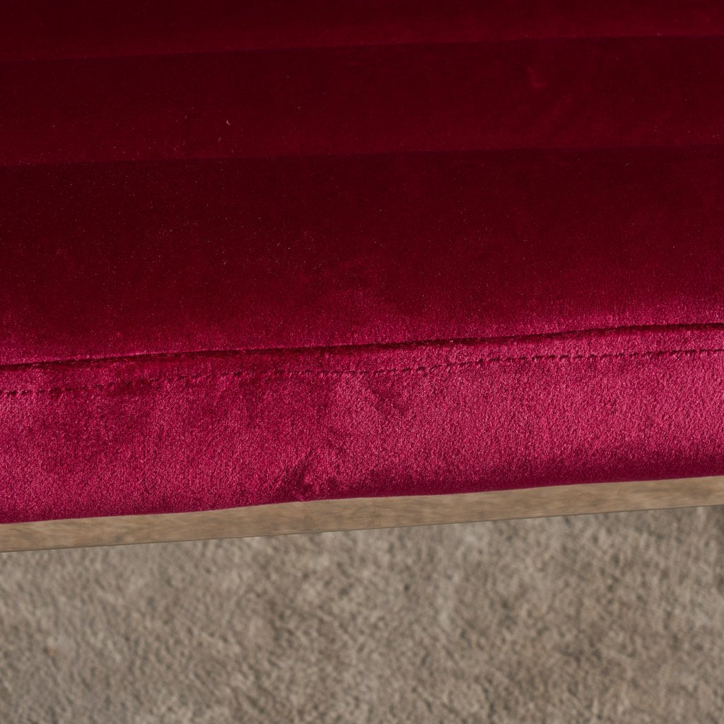 Arm Chairs & Recliners: Glorie Garnet/Red Velvet Sofa Accent Chair ArmChair