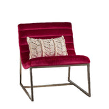 Arm Chairs & Recliners: Glorie Garnet/Red Velvet Sofa Accent Chair ArmChair