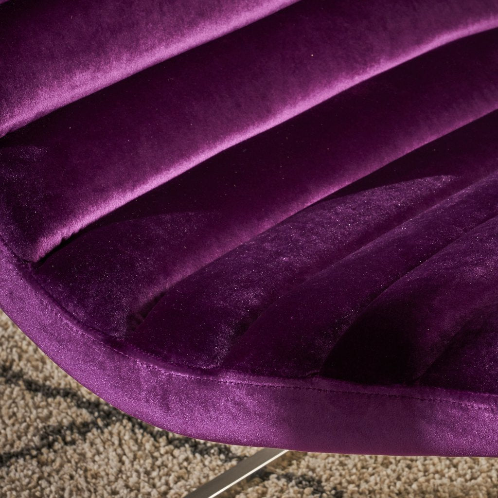 Arm Chairs & Recliners: Glorie Plum Velvet Sofa Accent Chair ArmChair
