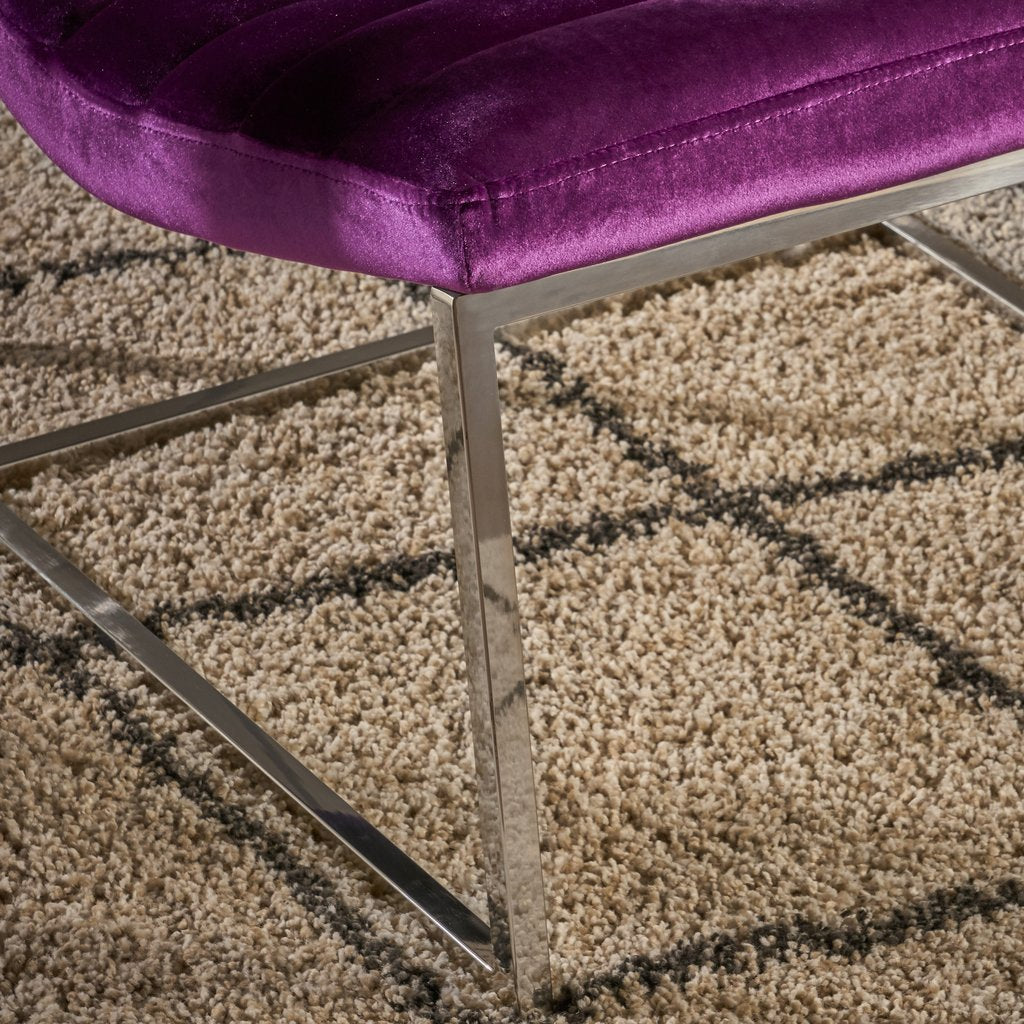 Arm Chairs & Recliners: Glorie Plum Velvet Sofa Accent Chair ArmChair