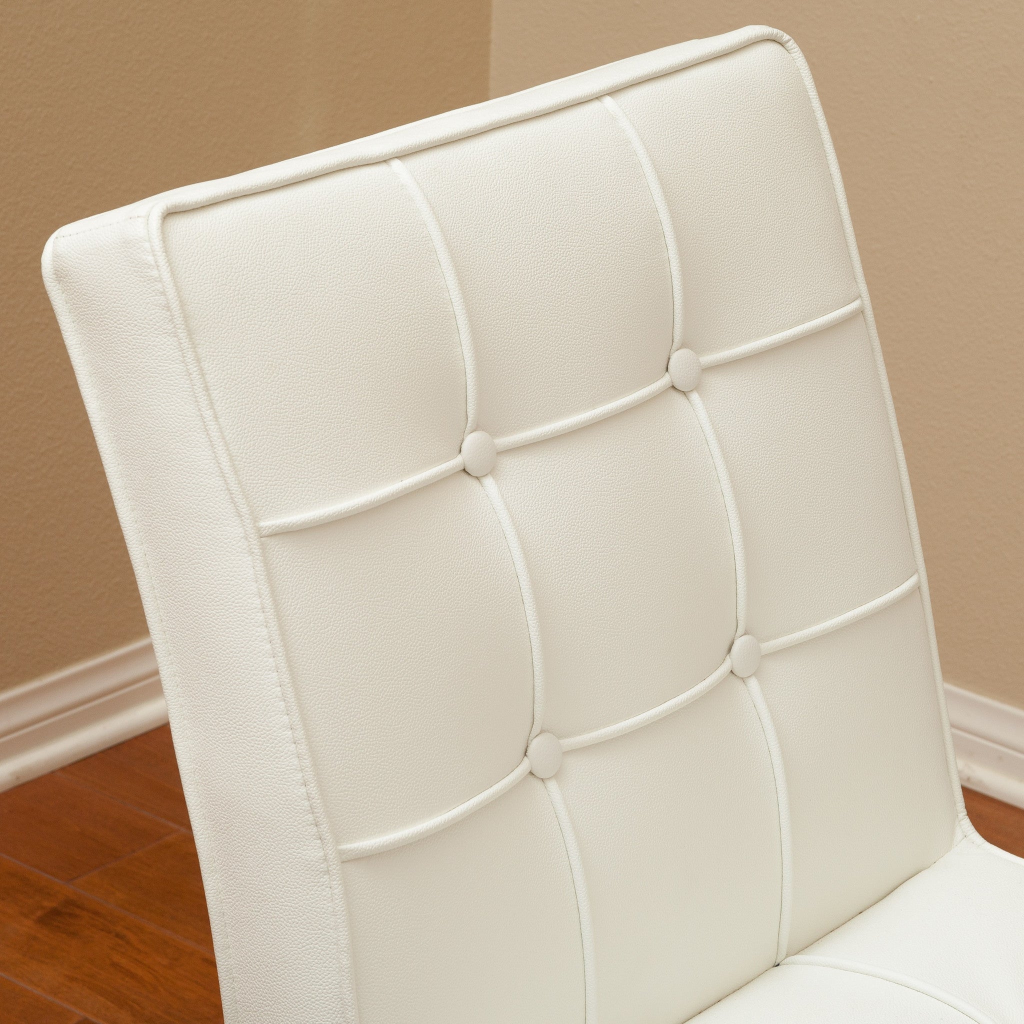 Arm Chairs & Recliners: Pandora Modern Bonded Leather Dining Chair in White