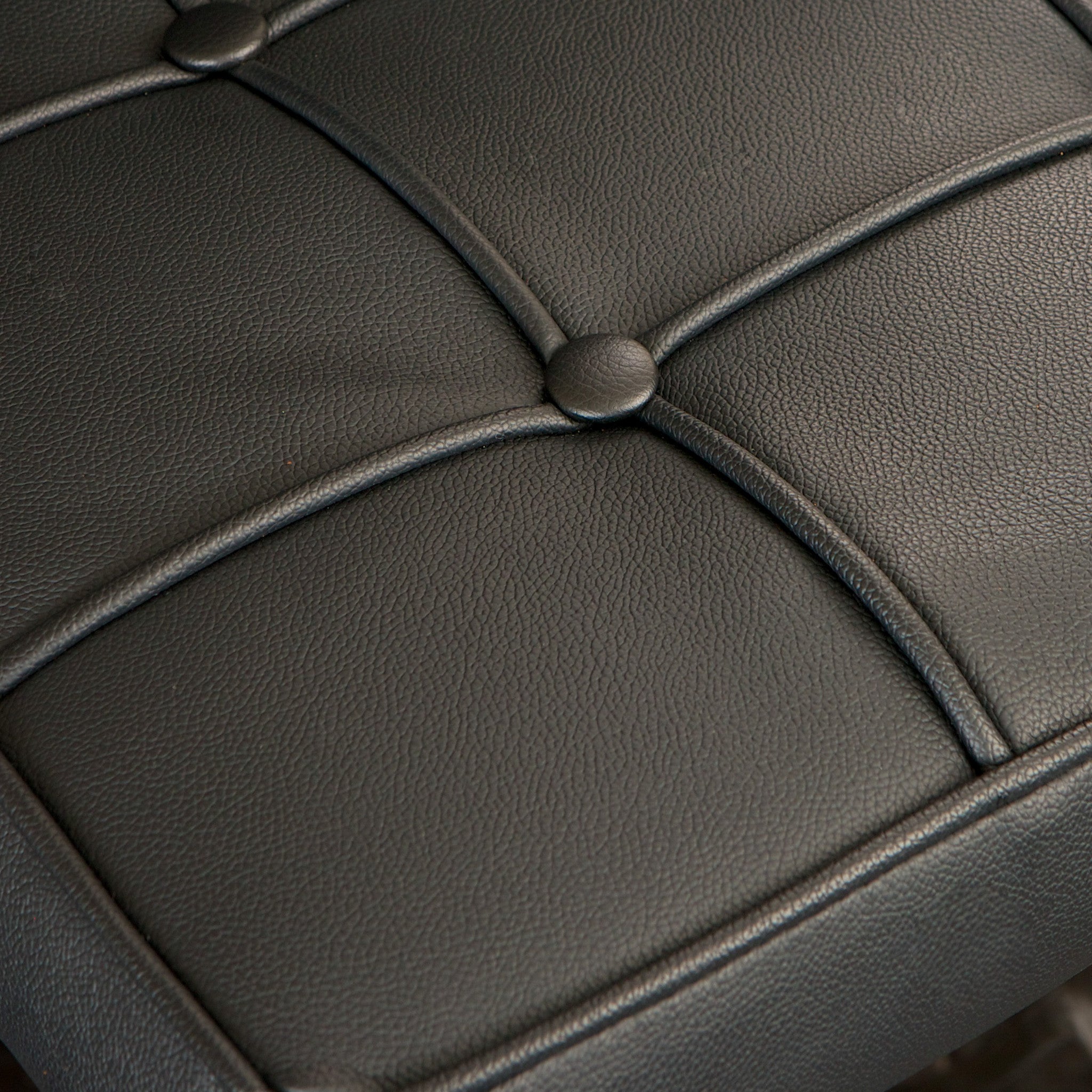 Table & Bar Stools: Pandora Bonded Leather & Steel Bar Stool in Black