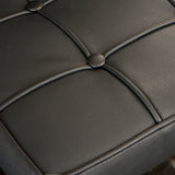 Table & Bar Stools: Pandora Bonded Leather & Steel Bar Stool in Black