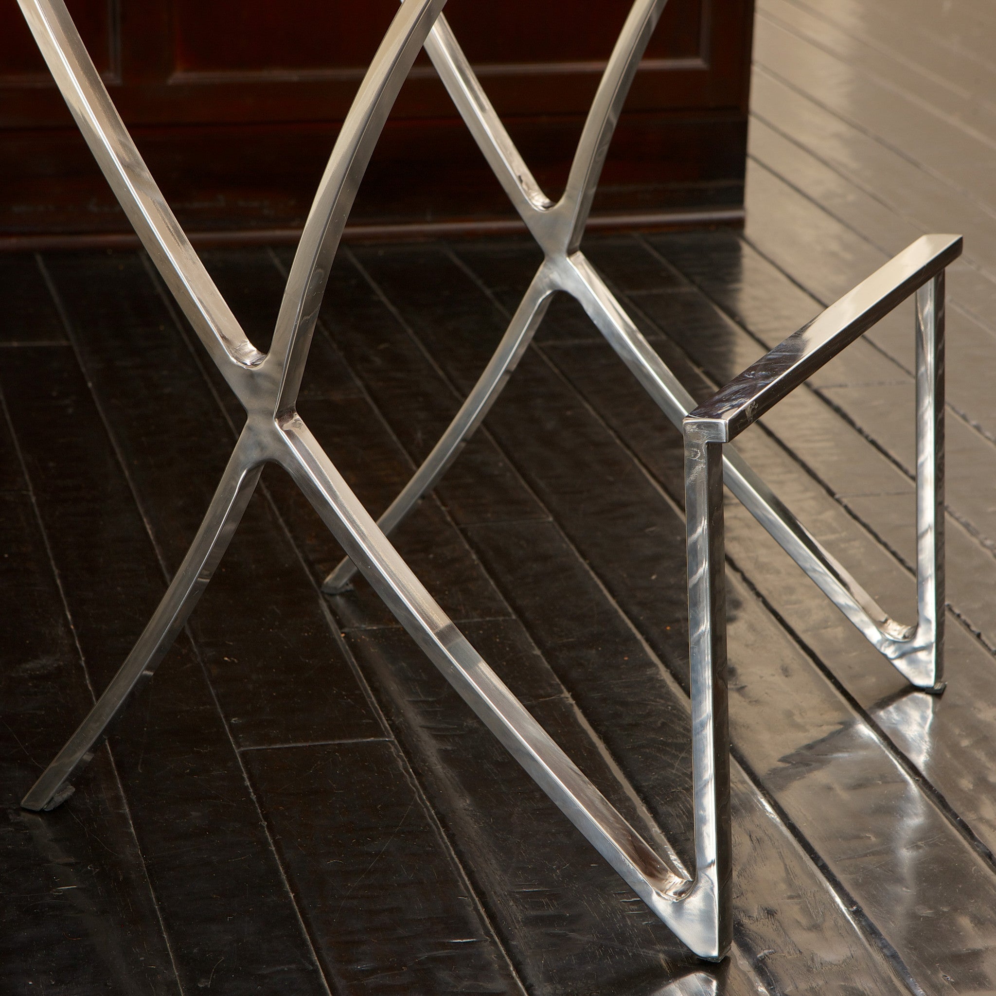 Table & Bar Stools: Pandora Bonded Leather & Steel Bar Stool in Black