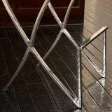 Table & Bar Stools: Pandora Bonded Leather & Steel Bar Stool in Black