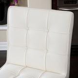Table & Bar Stools: Pandora Bonded Leather & Steel Bar Stool in White