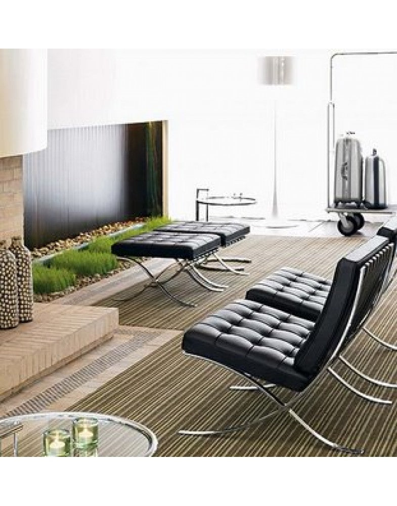 Arm Chairs & Recliners: Black Barcelona Chair - Classic Version - Replica
