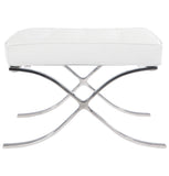 Arm Chairs & Recliners: White Barcelona Ottoman - Classic Version - Replica