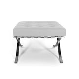 Arm Chairs & Recliners: White Barcelona Ottoman - Classic Version - Replica