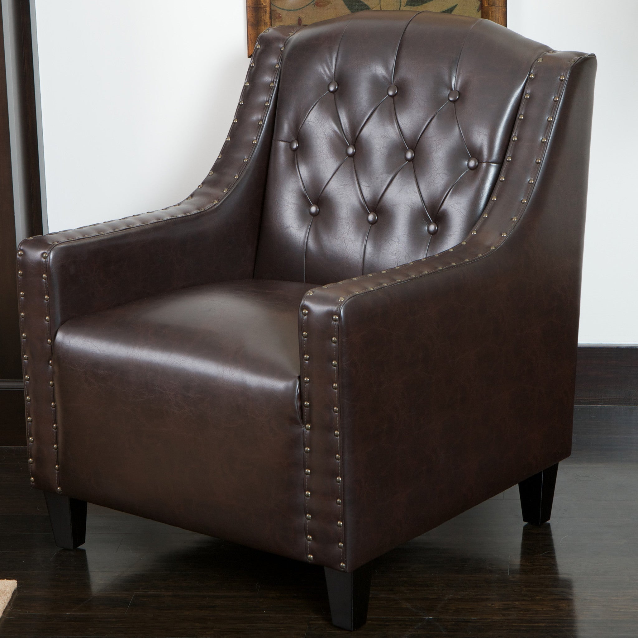 Arm Chairs & Recliners: Coogee Bonded Leather Armchair & Ottoman in Brown