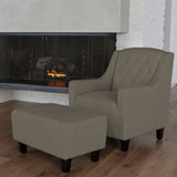 Arm Chairs & Recliners: Canberra Fabric Armchair & Ottoman in Grey Linen