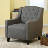 Arm Chairs & Recliners: Canberra Fabric Armchair & Ottoman in Grey Linen