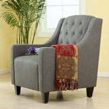 Arm Chairs & Recliners: Canberra Fabric Armchair & Ottoman in Grey Linen
